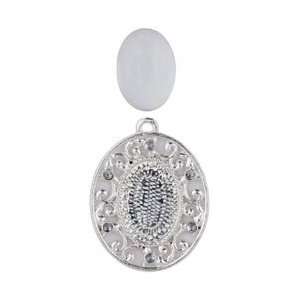   Metal Pendants 2/Pkg Oval With Bubble Silver DS19530; 3 Items/Order