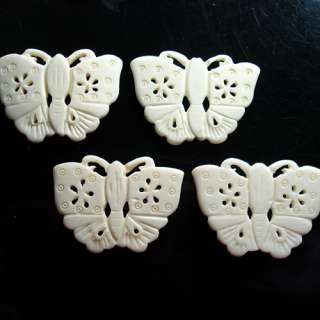 Exquisite Carved Bone Butterfly Bead Pendant (10028)  