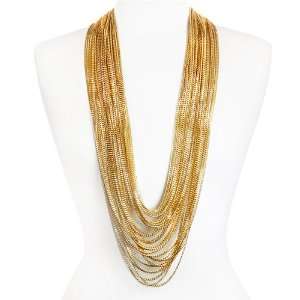  Arabella Gold Multi Chain Fashion Necklace: Jewelry