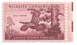 SC#1077 3c Wildlife Conservation Wild Turkey Single MNH  