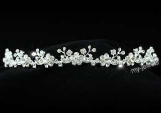 Flower Bridal Headband Tiara w/ Swarovski Crystal T1132  