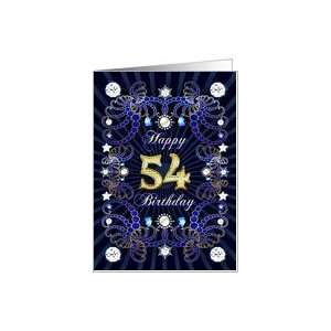  54th Birthday card, Diamonds and Jewels effect Card Toys 