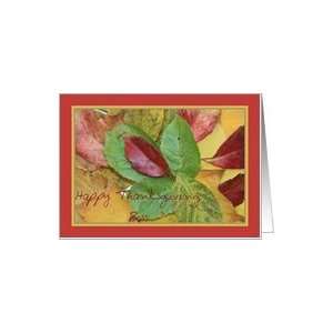  Happy Thanksgiving fall foliage greeting card for boss 