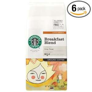 Starbucks Breakfast Blend, 14 Ounce Bags (Pack of 6)