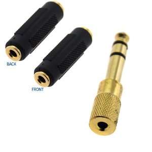  GTMax 3.5 mm Stereo Coupler Jack + 6.35 Stereo Plug to 3 