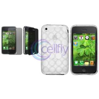 Clear Circle Case Cover+Privacy Protector for iPhone 3 G 3GS New 
