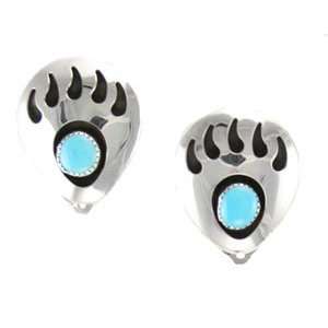 By Navajo Artist Virginia Johnson: Sterling silver Large Bear Paw and 