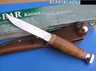 Ka bar KA1232 Stacked Leather Handle Hunting Knife NIB  
