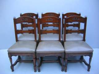 Great antique Continental set of 6 chairs # as/1253  