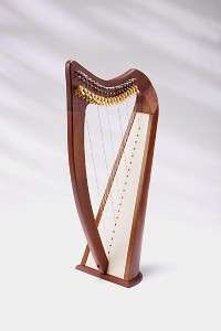 EMS Round Back Harp 19 String Semitones Rosewood NEW  