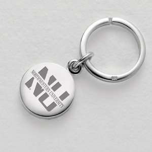 Northwestern University Sterling Silver Insignia Key Ring