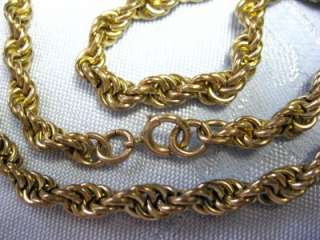 Vintage 12k Gold Filled Rope Chain Necklace 33.9g  