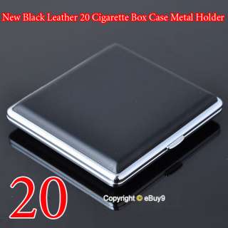 NEW HOLD Leather 20 filter Cigarette Box Case Metal Holder FOR Xmas 