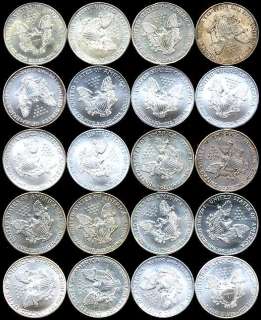 American Silver Eagle Mix Date Roll between 1986   2011  