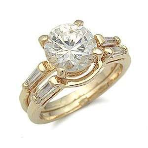  CZ Wedding Rings   2.50 carats Elegant 14k plated CZ 