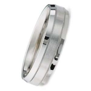  6.00 Millimeters Platinum 950 Wedding Band Ring with 