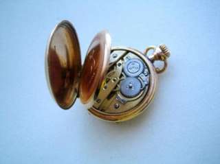 Antique French 18k Gold Pocket Watch Enamel Diamond  