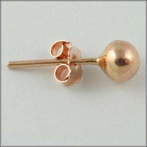   real Rose Pink Gold Earrings Stud ball 0,80 g 585 14k 14kt  