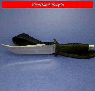 Large Hunter Knife With Black Rubberized Handle   SW970