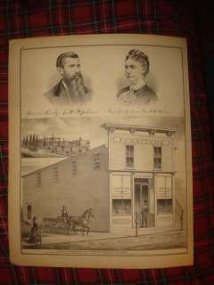 ANTIQUE 1874 GARRETTSVILLE RANDOLPH ATWATER KENT OHIO MAP FURNITURE 
