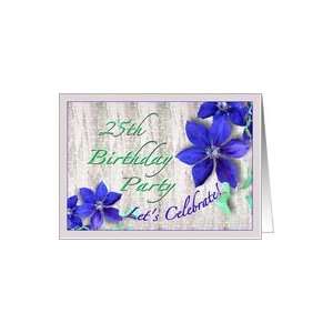  25th Birthday Party Invitation Purple Clematis Card: Toys 