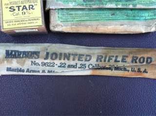 Vintage Winchester 1886 .45 70 Ammo Box Marbles Rifle Cleaning Rod 
