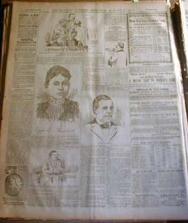 BEST 1892 newspaper LIZZIE BORDEN MURDER INQUEST begins Fall River 