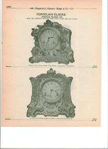 1904 Ansonia Porcelain Clocks 8 Day Cathedral Gong ad  
