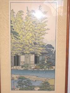 TOSHI YOSHIDA Triptych THE FRIENDLY GARDEN 3 Japanese Woodblock Prints 