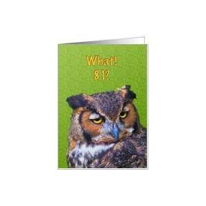  81st Birthday Card with Great Horned Owl Card: Toys 