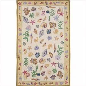  828 Area Rugs Accents CCL31 Sea Shells Rug 6 Round 