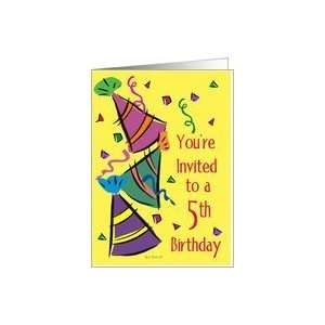  Fifth Birthday Party Invite Party Hats Card: Toys & Games