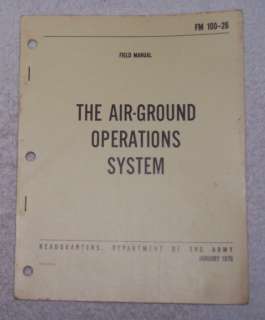 Air Ground Operations System 1970 FM 100 26 army manual  