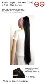 SUPER Long Straight Hair Ponytail CLIP Extension Hairpieces Women Hair 
