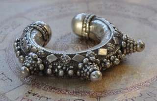 Vintage Yemen Yemenite Silver Bracelet Cuff A  