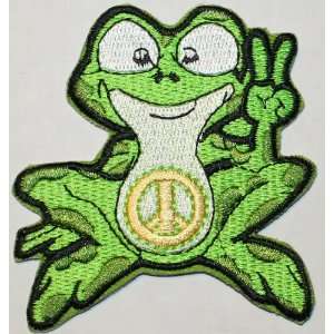   Peace Frog Sign Embroidered iron on Hippie Patch: Everything Else