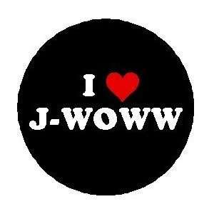 com I LOVE J WOWW Pinback Button 1.25 Heart Pin / Badge Jenni J WOWW 