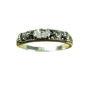    Judith Jack Sterling Oval CZ and Marcasite Ring (7.50) Jewelry