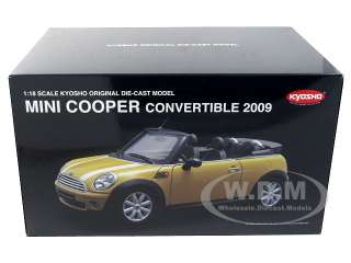   of 2009 Mini Cooper R56 Convertible Yellow die cast car by Kyosho