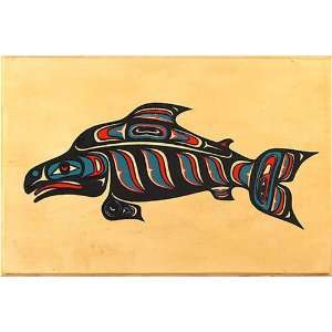 Smoked Salmon Traditional Three Color Fish Design Sockeye Style, 4 oz 