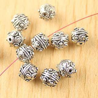 description:40Pcs Tibetan silver studded round spacer beads h1700