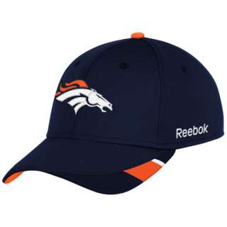 Reebok Denver Broncos 2011 Navy Blue Coaches On Field Flex Fit Hat   L 