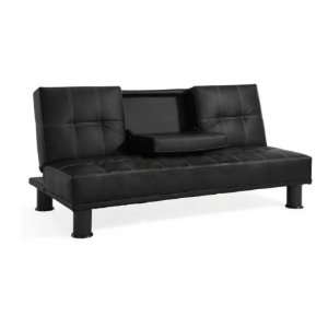   Bicast Convertible Sofa Bed w/ Wood Base & Plastic