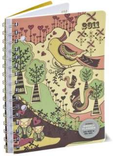   2011 Weekly Planner 5x8 Squirrely Engagement Calendar by Silver Lining
