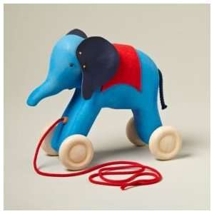  Baby Toys: Handmade Wooden Elephant Pull Toy, Pull Along 