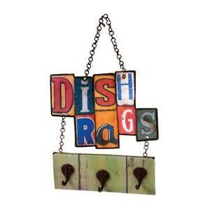  Tin Sign Dishrags Rack