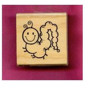   : Caterpillar Rubber Stamp on 2x2 Wooden Block: Arts, Crafts & Sewing