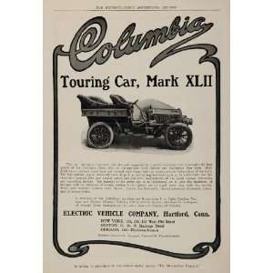  1904 Ad Vintage Electric Columbia Touring Car Mark XLII 