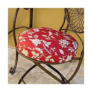  Round Box Seat Cushion 16   Island Leaf Print 