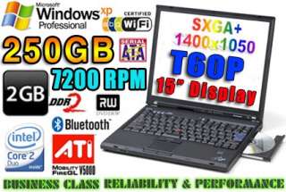 15 IBM Lenovo Thinkpad T60P 2.33GHz Core 2 Duo 250GB 7200RPM HD DVDRW 